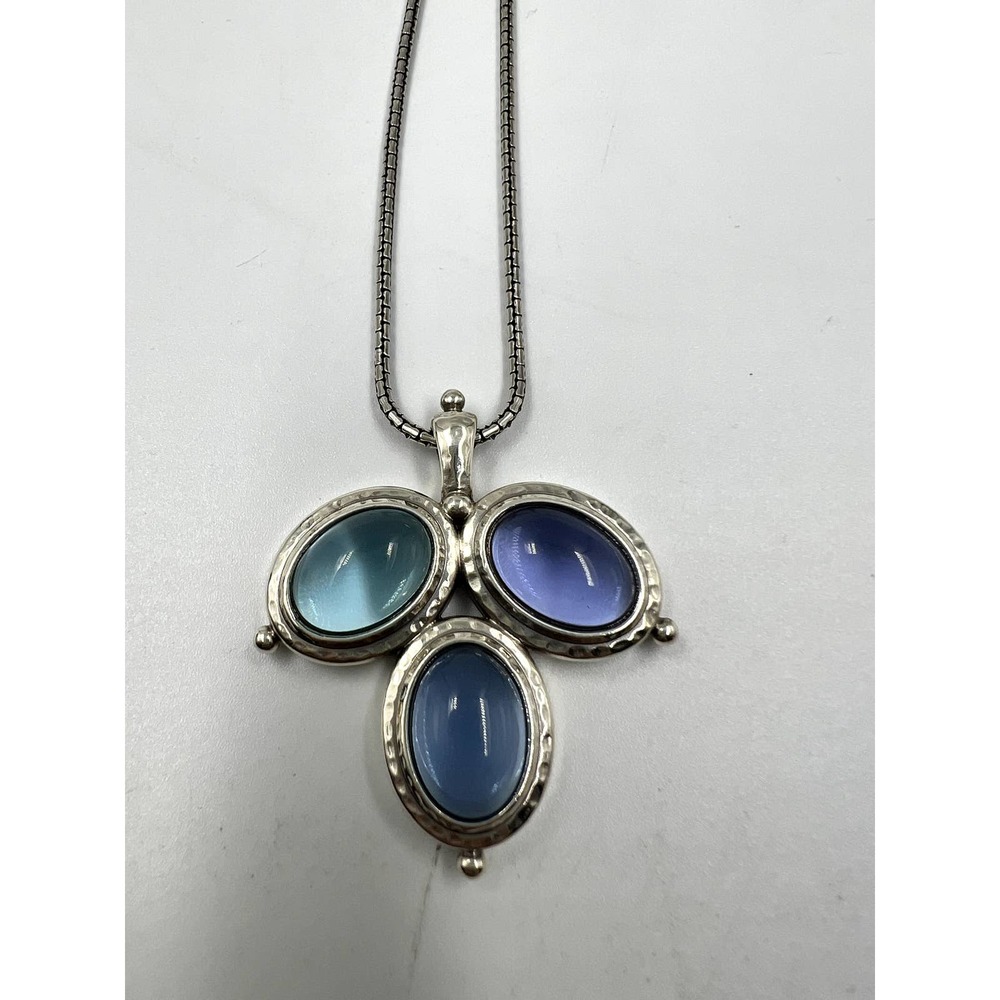 Brighton Jules Blue Crystals Pendant Necklace Silver - Picture 1 of 5